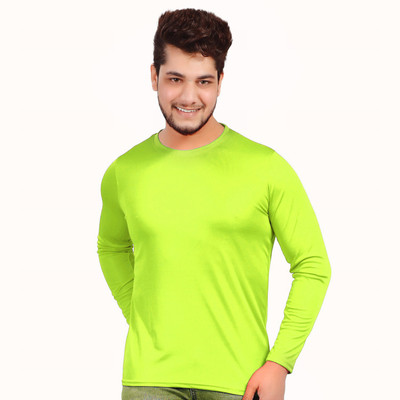 KASPY Solid Men Round Neck Green T-Shirt