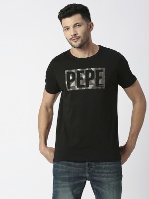 Pepe Jeans Printed Men Crew Neck Black T-Shirt