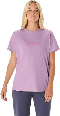 Asics Solid Women Round Neck Purple T-Shirt