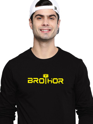 OrrganicChics Typography Men Round Neck Black T-Shirt