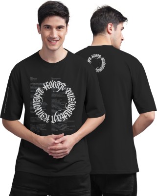 Bullmer Printed Men Round Neck Black T-Shirt