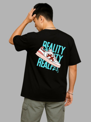 KLASSICVIEW Graphic Print Men Crew Neck Black T-Shirt