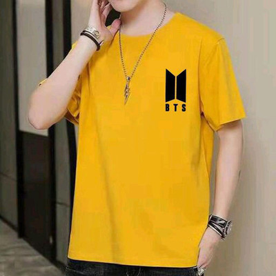 KIUTEES Printed Men Polo Neck Yellow T-Shirt
