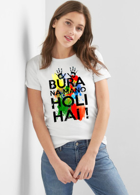SUBPRINT Graphic Print Women Round Neck White T-Shirt