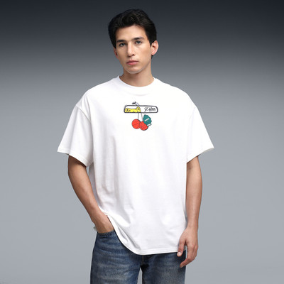 PUMA Solid Men Crew Neck White T-Shirt