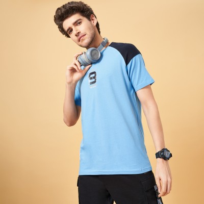 Ajile By Pantaloons Solid Men Round Neck Blue T-Shirt