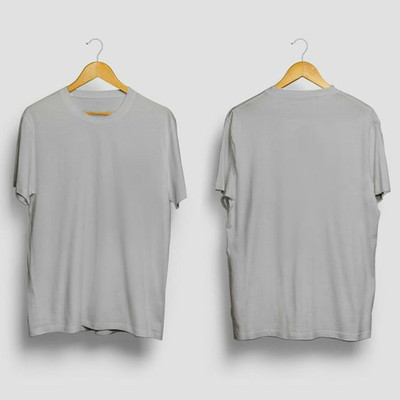 Wanglet Solid Men Round Neck Grey T-Shirt