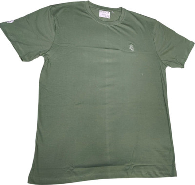 faizan fashion Solid Men Round Neck Green T-Shirt