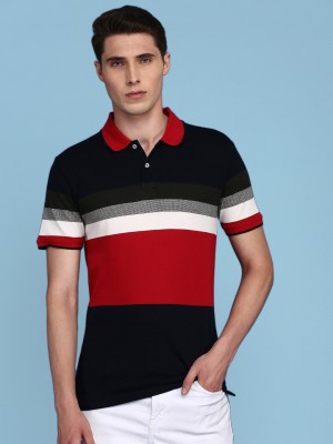 ONN Striped Men Polo Neck Multicolor T-Shirt