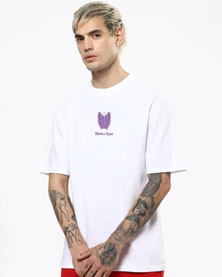 ROYALTRADERS Printed Men Round Neck White T-Shirt