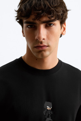 Teesverse Superhero Men Round Neck Black T-Shirt