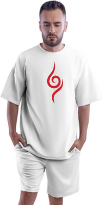 Be Crazyy Printed Men Round Neck White T-Shirt