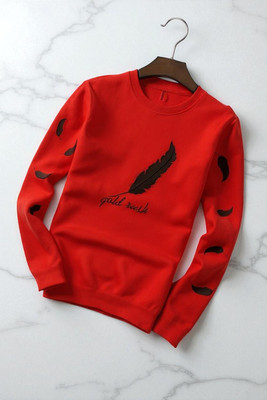 Autna Printed Men Round Neck Red T-Shirt