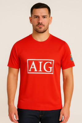 DOSTITCH Printed Men Round Neck Red T-Shirt