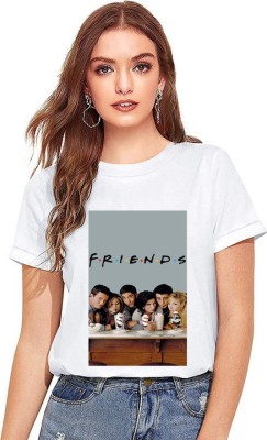 Broyz Printed Women Round Neck White T-Shirt