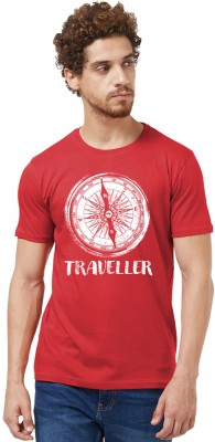 WEAR YOUR OPINION Printed Men Round Neck Red T-Shirt