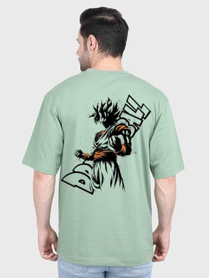 Clickwell Trending Printed, Typography Men Round Neck Light Green T-Shirt