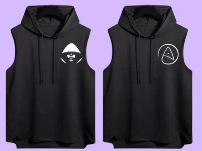 Zxomillo Printed Men Hooded Neck Black T-Shirt