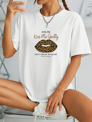SZN Graphic Print Women Round Neck White T-Shirt