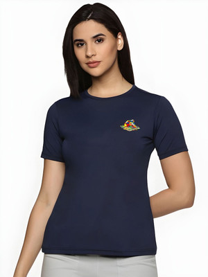 SZN Graphic Print Women Round Neck Blue T-Shirt