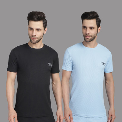 MACK JONNEY Solid Men Round Neck Multicolor T-Shirt
