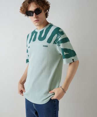 BEWAKOOF Graphic Print Men Round Neck Light Green T-Shirt