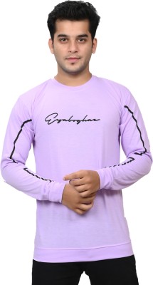 reshma fashion Printed Men Round Neck Purple T-Shirt