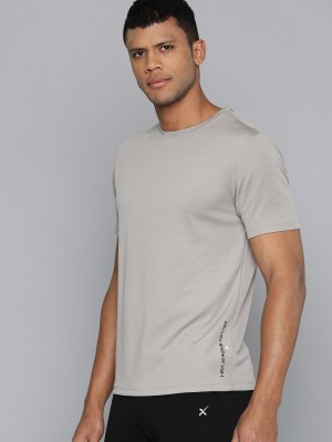 HRX by Hrithik Roshan Solid Men Round Neck Grey T-Shirt