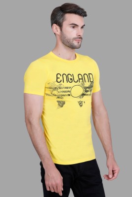 Pyro Spirit Printed, Typography Men Round Neck Yellow T-Shirt