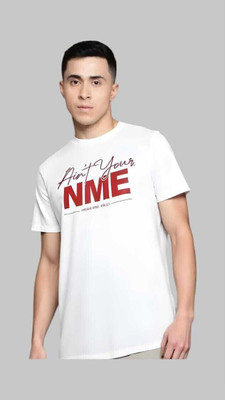Royal Creations By Rv Printed Men Round Neck White T-Shirt