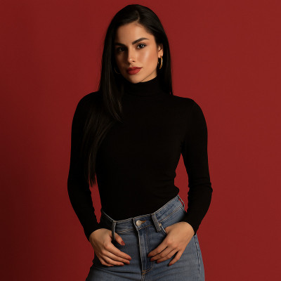 clothyy Casual Solid Women Black Top