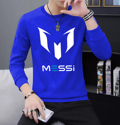 LGR FASHION Typography Men Round Neck Blue T-Shirt