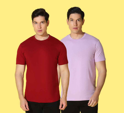 WOOSTRO Solid, Printed Men Round Neck Multicolor T-Shirt