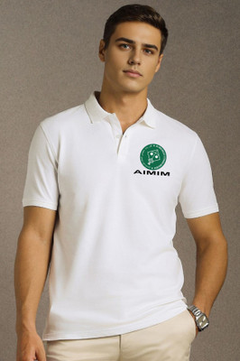 Dazeel Printed Men Polo Neck White T-Shirt