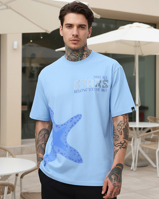 BEWAKOOF Graphic Print Men Round Neck Blue T-Shirt