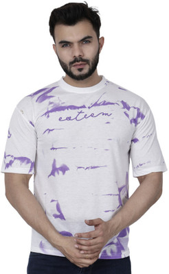 Jaswear Tie & Dye Men Round Neck Purple T-Shirt
