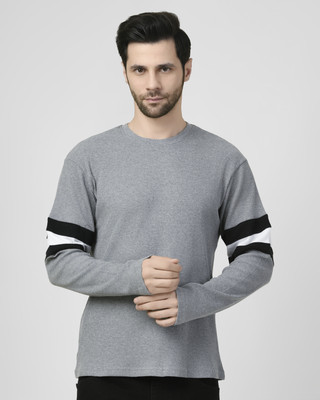 SMASH SMART WEAR Solid Men Round Neck Grey T-Shirt