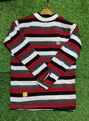 shri dadua baba Striped Men Round Neck Brown T-Shirt