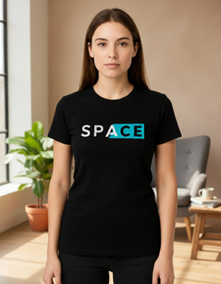 trendee clothes Typography Women Round Neck Black T-Shirt