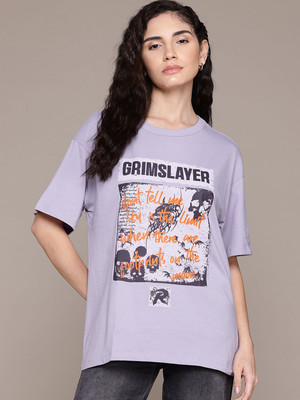 Roadster Printed Women Round Neck Multicolor T-Shirt