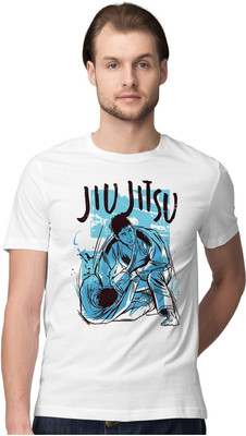 KRYONIX Printed Men Round Neck White T-Shirt