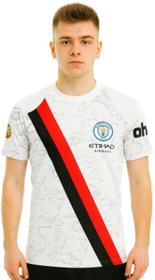 UNIQ Printed Men Polo Neck White T-Shirt