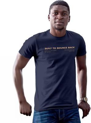 Fighterhero Printed Men Round Neck Navy Blue T-Shirt