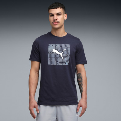 PUMA Printed Men Round Neck Grey T-Shirt