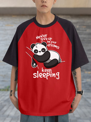 MEG Printed Men Round Neck Red T-Shirt