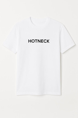 hotneck Printed Men Round Neck White T-Shirt