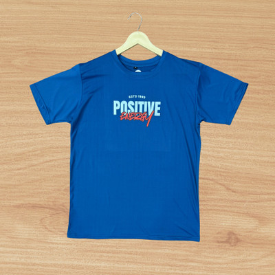 AARADHAYA ENTERPRISES Printed Men Round Neck Navy Blue T-Shirt