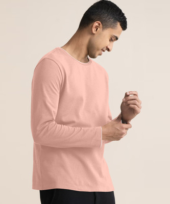 METRONAUT Self Design Men Round Neck Pink T-Shirt