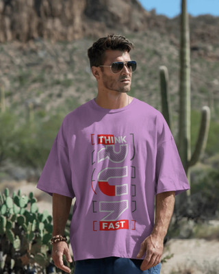 silver moon clothing Graphic Print Men Round Neck Purple T-Shirt