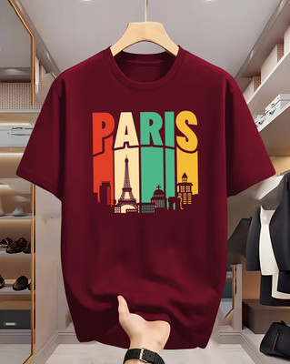 Manly Tees Printed Men Round Neck Maroon T-Shirt